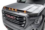 AVS 19-22 GMC Sierra 1500 Aeroskin Low Profile Hood Shield w  Lights - Black For Cheap