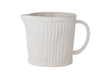 Glossy White Scalloped Pitcher Online now