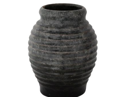 Aged Charcoal Barred Jar For Discount